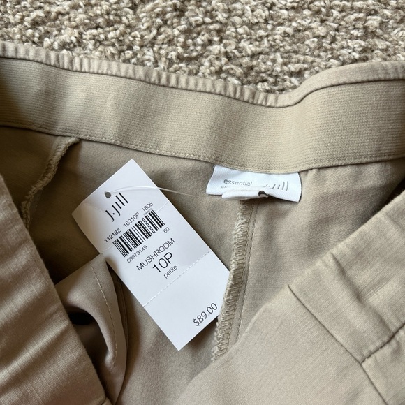 J Jill Essential Slim Ankle Pants Womens Petite 10 Beige Mushroom Style - Picture 2 of 2